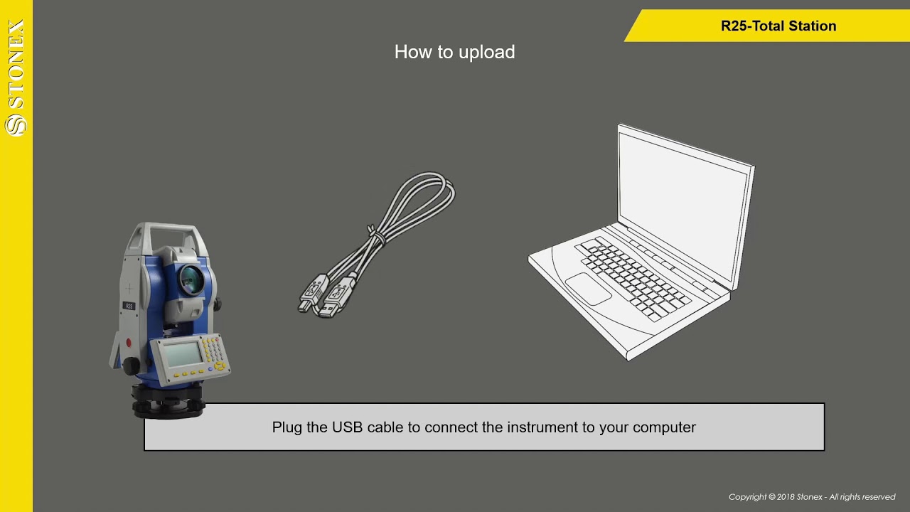 Stonex R25:  How to upload points into the instrument