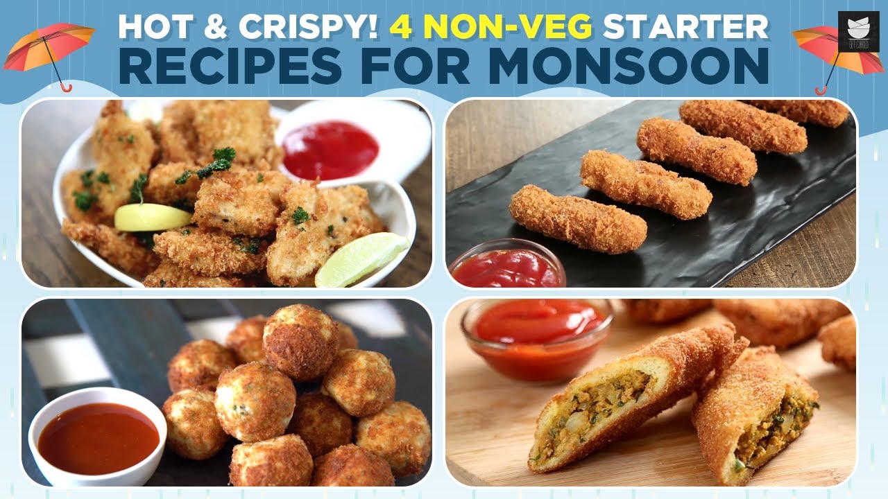 4 Best Chicken Snack Recipes | Chicken Cheese Balls, Nuggets, Fingers & Kheema Rolls | Starters
