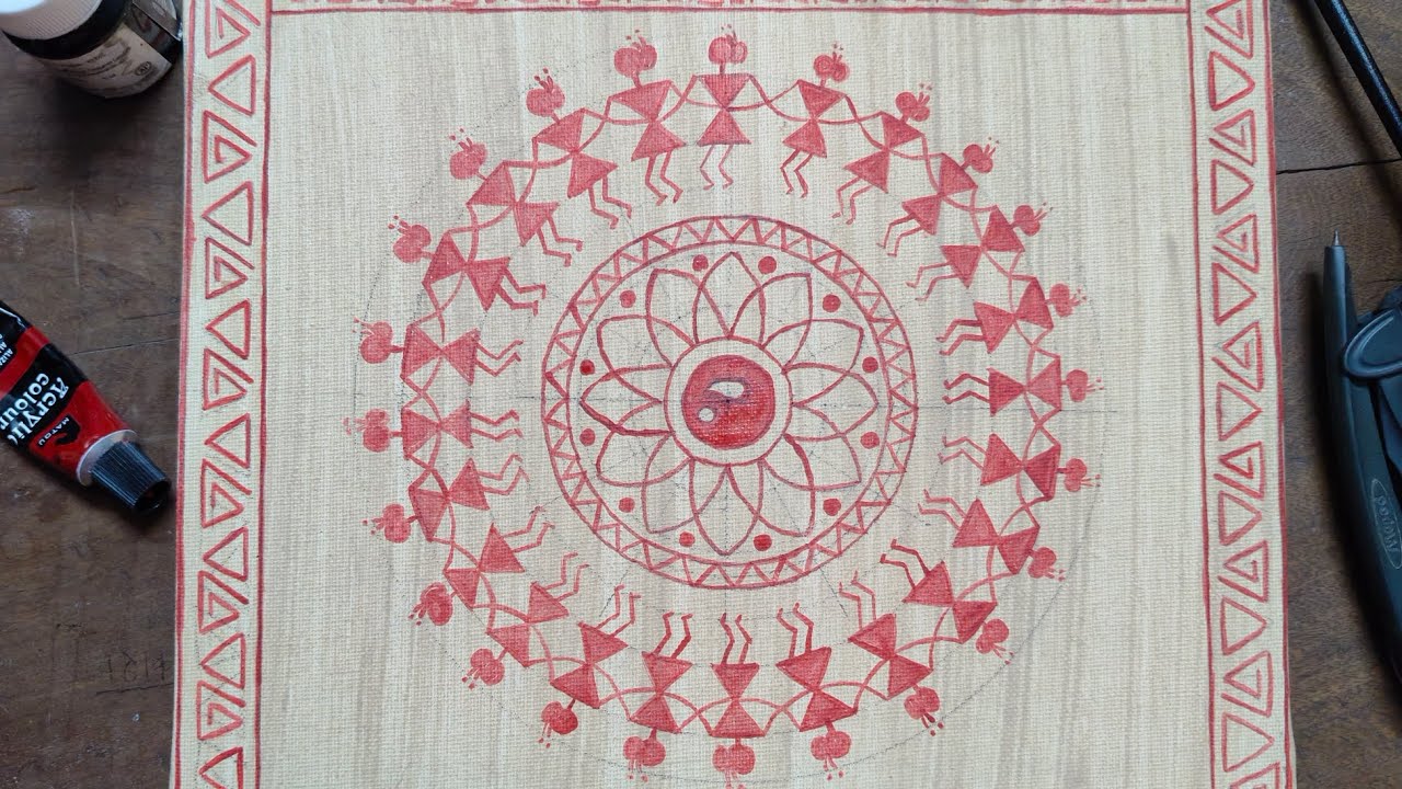 वर्तुळात गुंफलेला आनंद – तरपा नृत्य... | वारली चित्रकला | #warliart #warliartdrawing #mandala