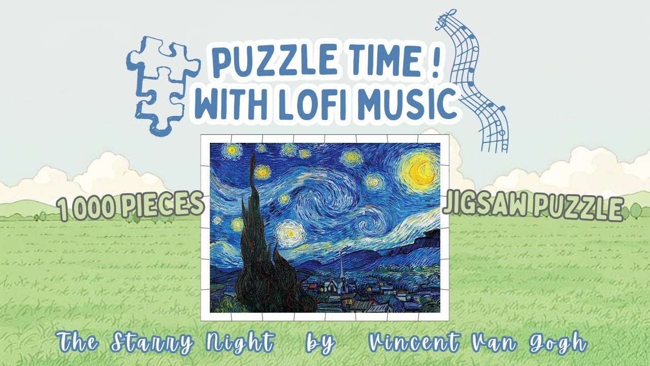 Jigsaw puzzle with me | 1000 pieces Starry Night Puzzle Full Time Lapse | Lofi chill music