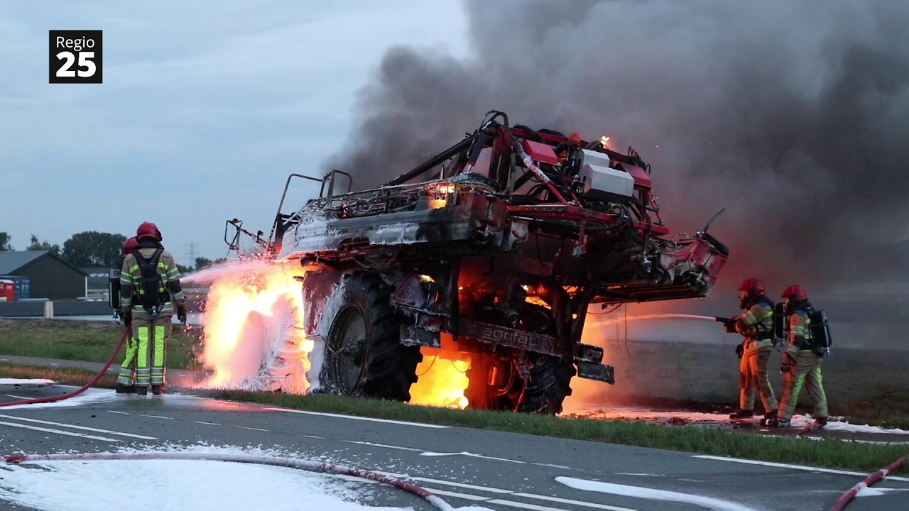 Luttelgeest - Spuitmachine gaat in vlammen op