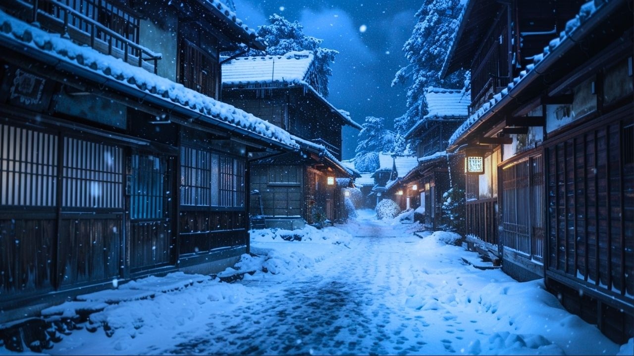 Edo Winter Night Ambient – 3 Hours | Japanese Traditional Ambient Music
