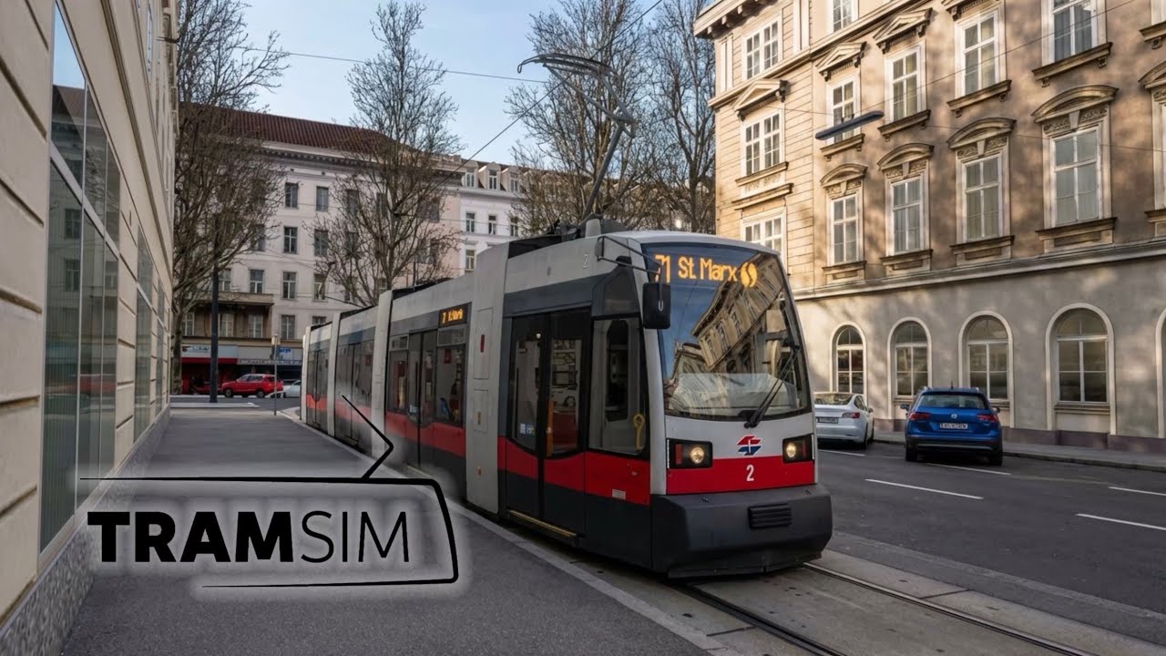 Поездка на ТРАМВАЕ по историческому центру Вены (TramSim Vienna)
