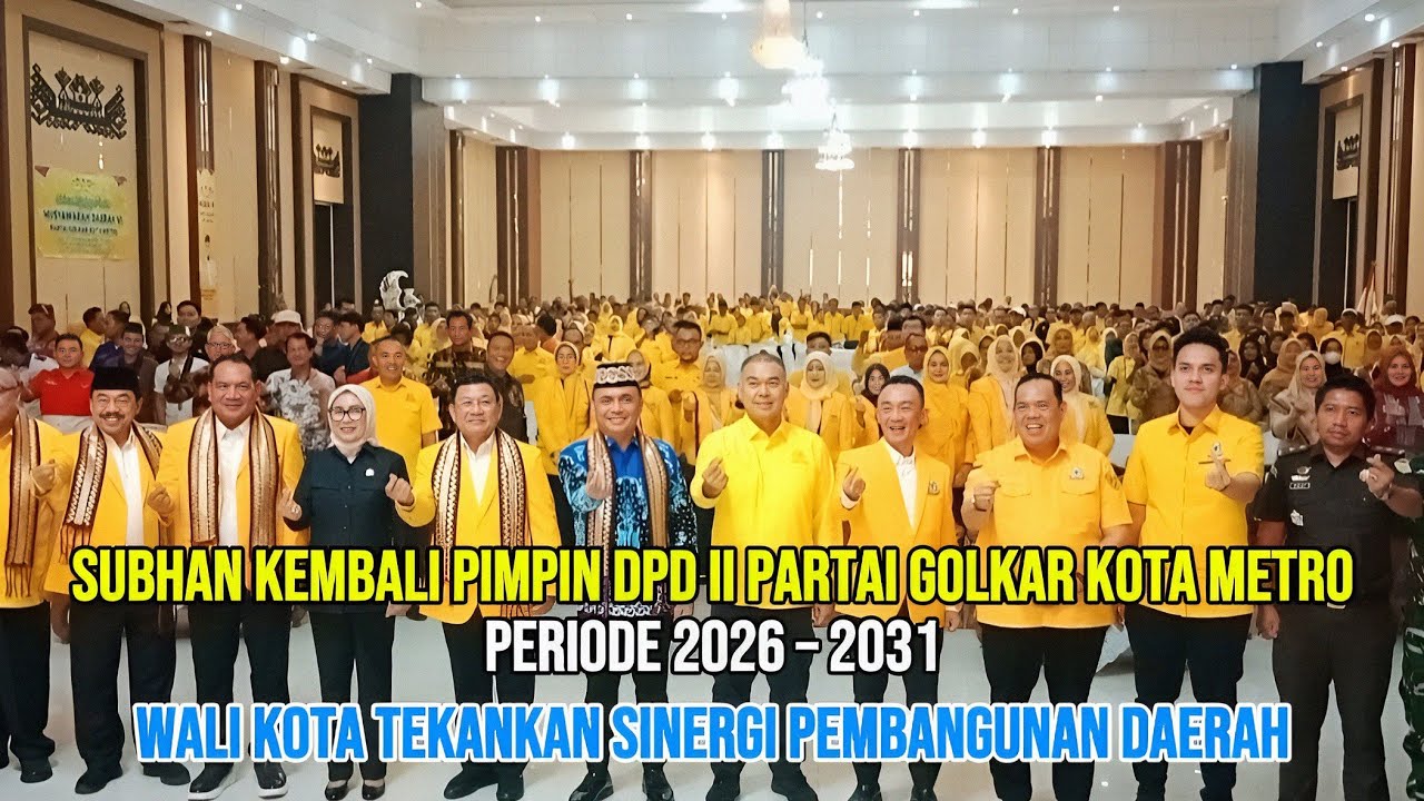 Musda VI DPD Partai Golkar Kota Metro Digelar, Wali Kota Tekankan Sinergi Pembangunan Daerah