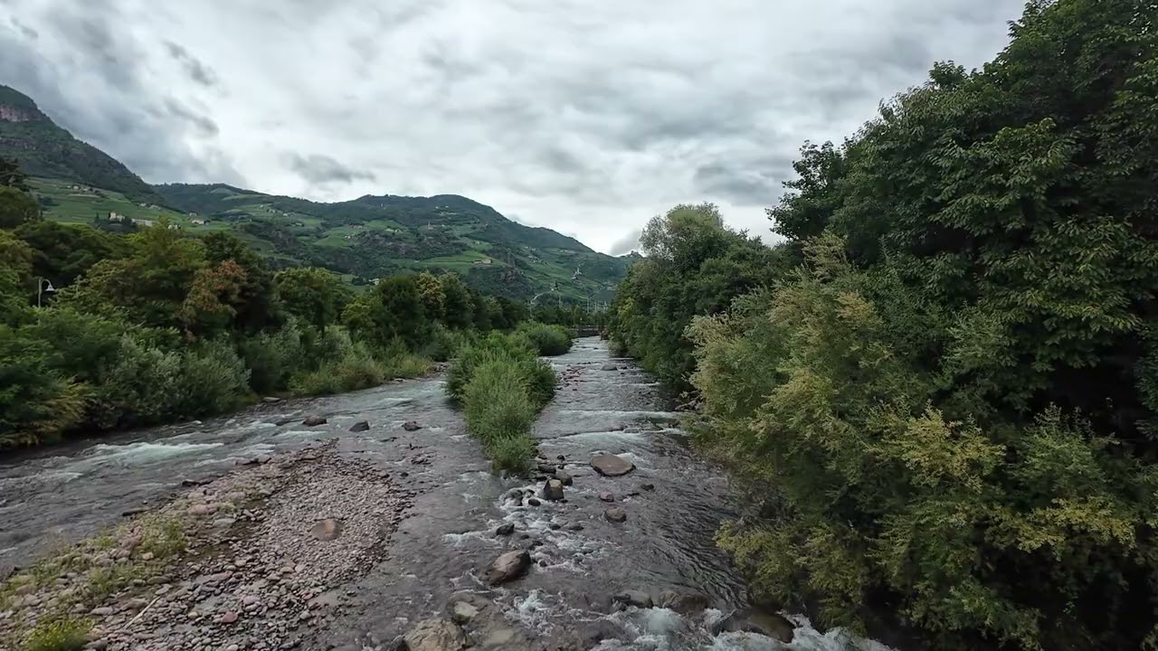 4K Rushing Mountain River: Alpine Water & Vineyard Hills | 2 Hours Natural Loop