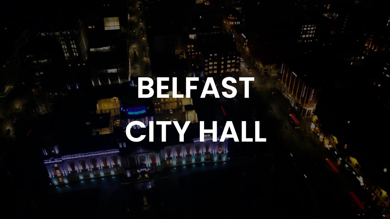 Belfast City Hall Aerial Stock Footage - 60 Frames Per Second - 4K