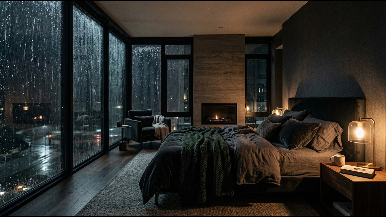 3 Hours Surreal Luxury Bedroom Rain  Rain on Window for Deep Sleep  Cozy Penthouse 4K 2026