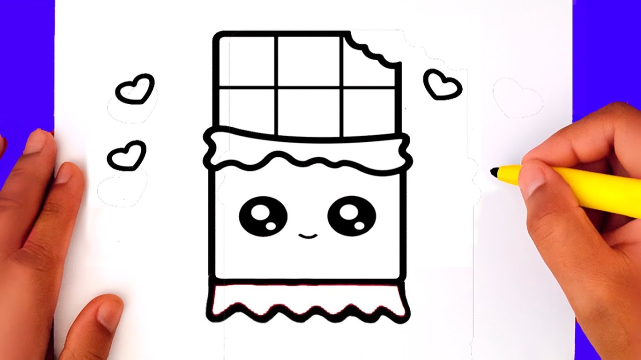 How to draw a cute, easy, and kawaii chocolate bar