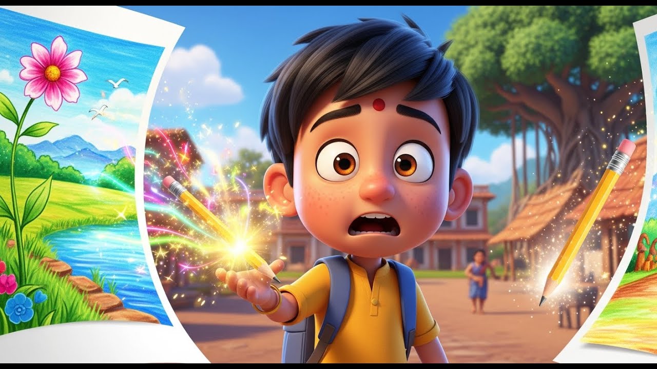 Chintu Aur Jadui Pencil ✏️ | Imandari Ki Kahani | Hindi Kids Cartoon Moral Story