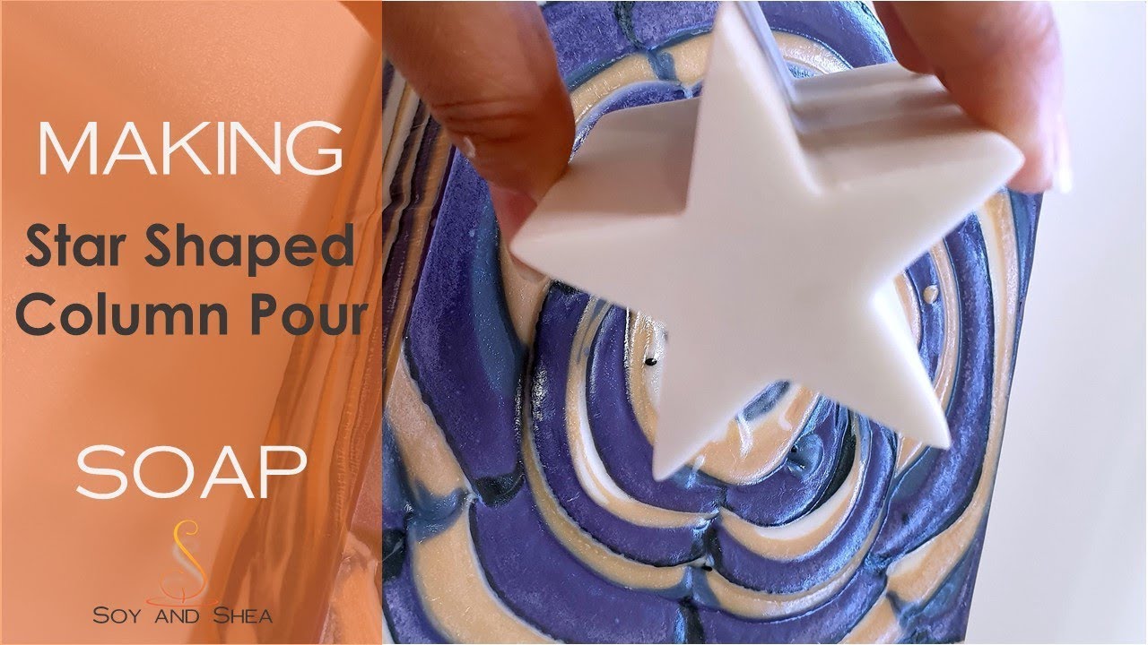 Star Shaped Column Pour  - Black Night Cold Process Soap