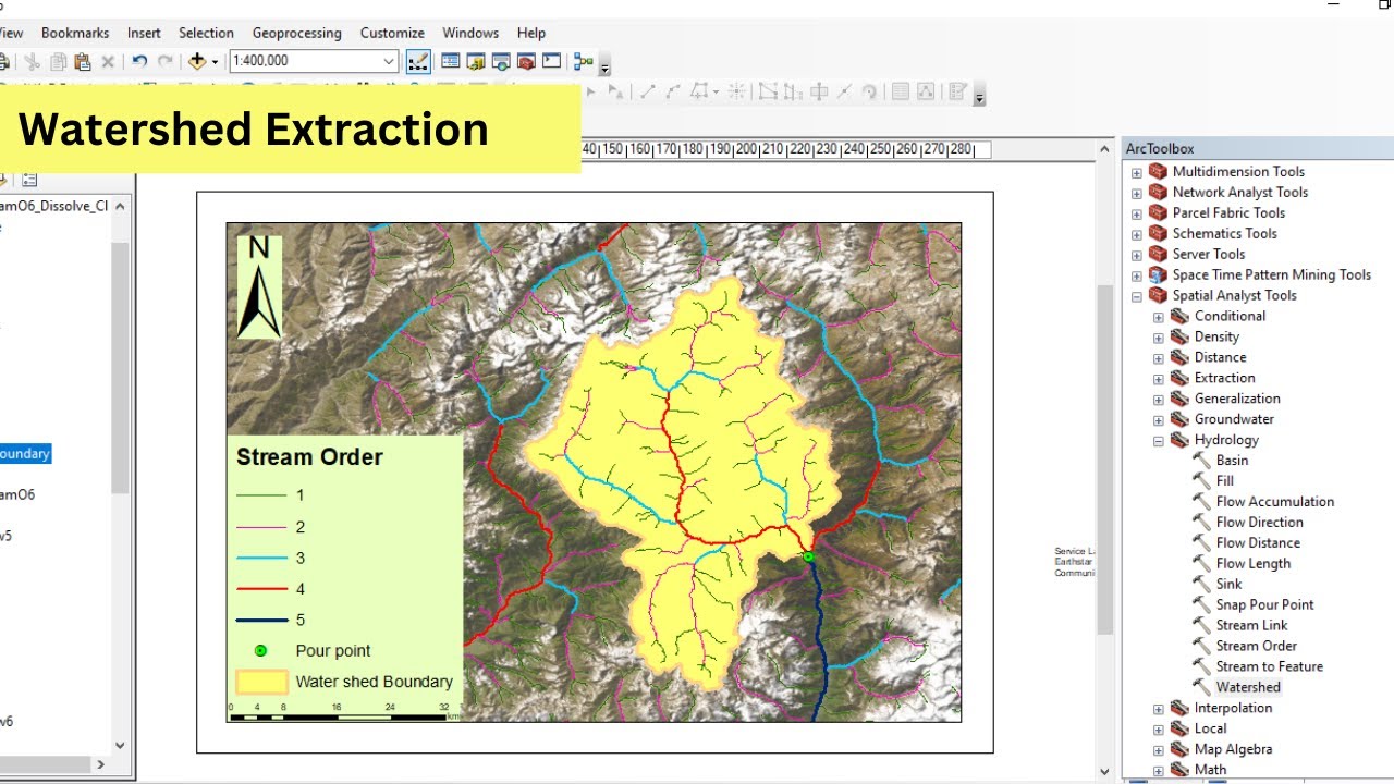 Watershed delineation in arcgis | stream order extraction