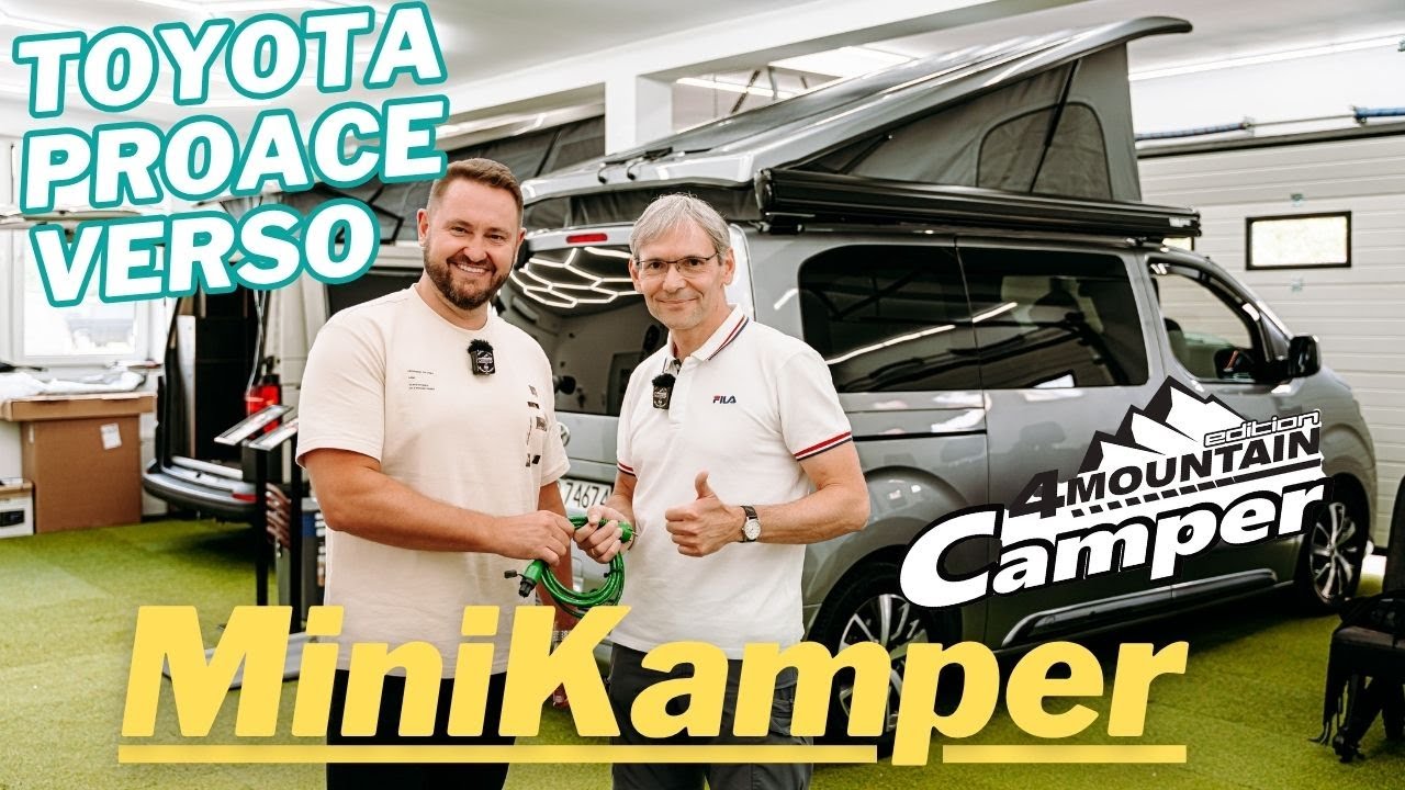 Mała Toyota, wielki efekt! Przepiękna zabudowa Proace Verso z dużą kanapą i antracytowymi meblami !