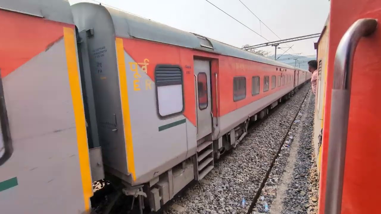 Sairang - Kolkata express crossing Sabroom Kanchanjunga Express...