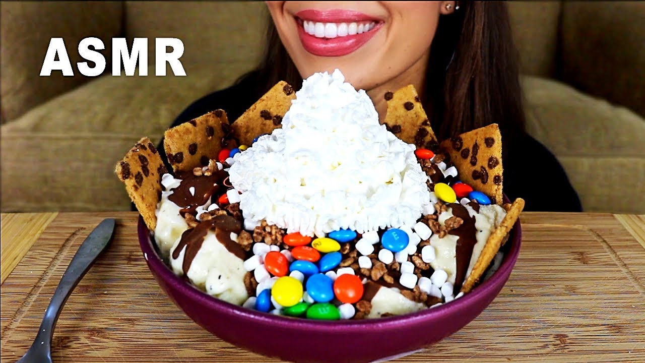 ASMR Eating Ice Cream SUNDAE (no talking!)