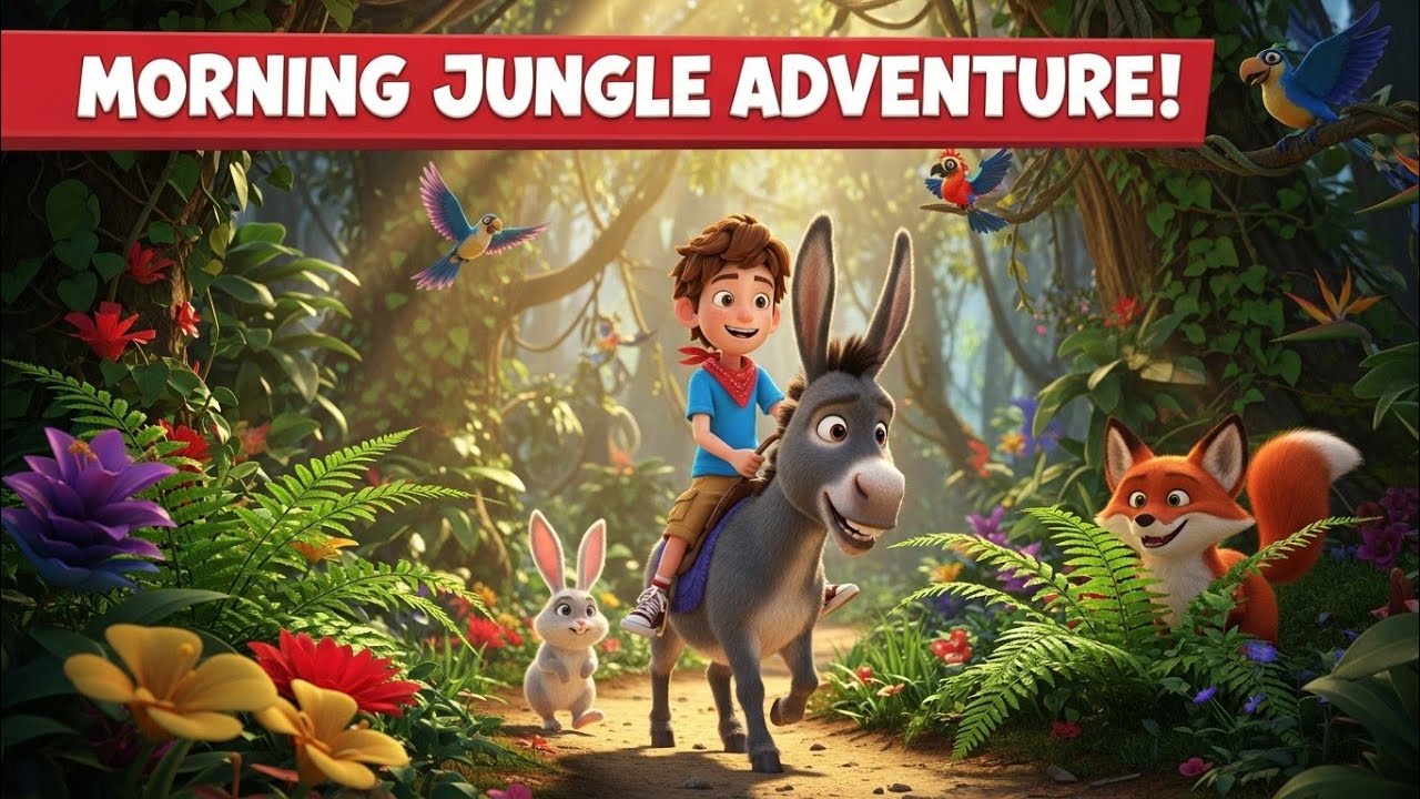 Jungle Morning Adventure with Friends 🐰🦊🐴 | 3D Kids Story Animation