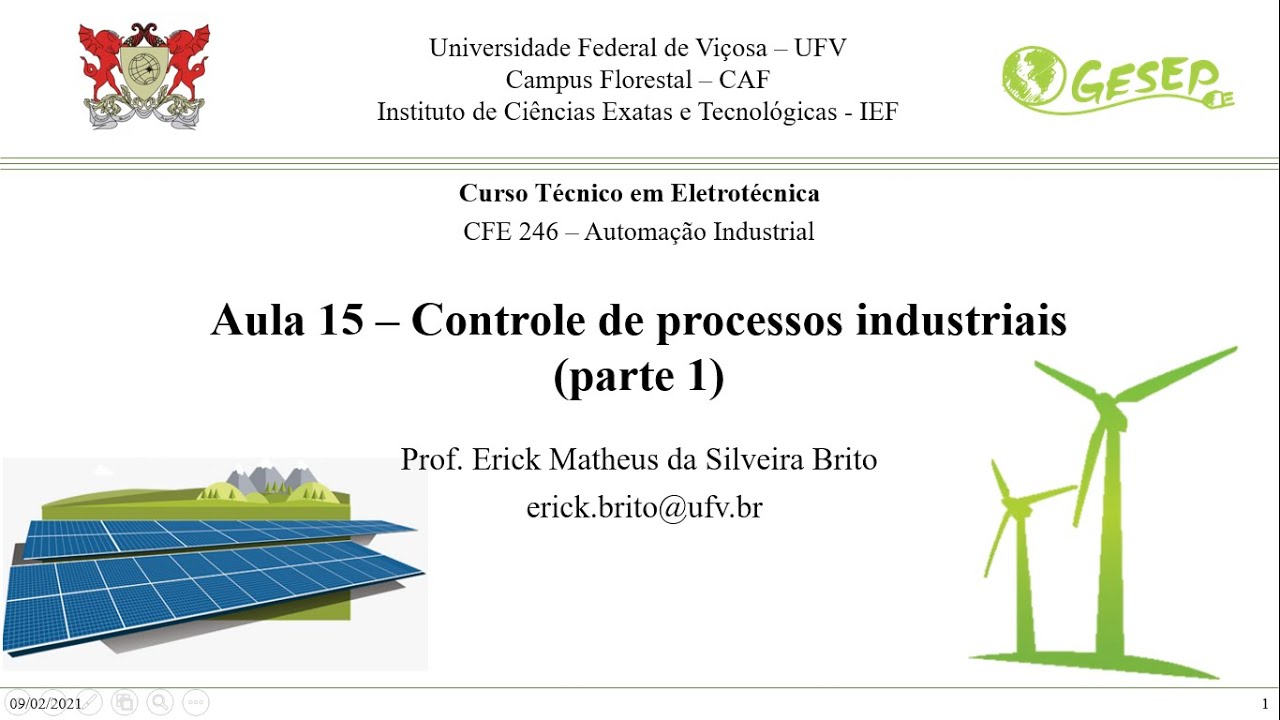 Aula 15 – Controle de processos industriais (parte 1)