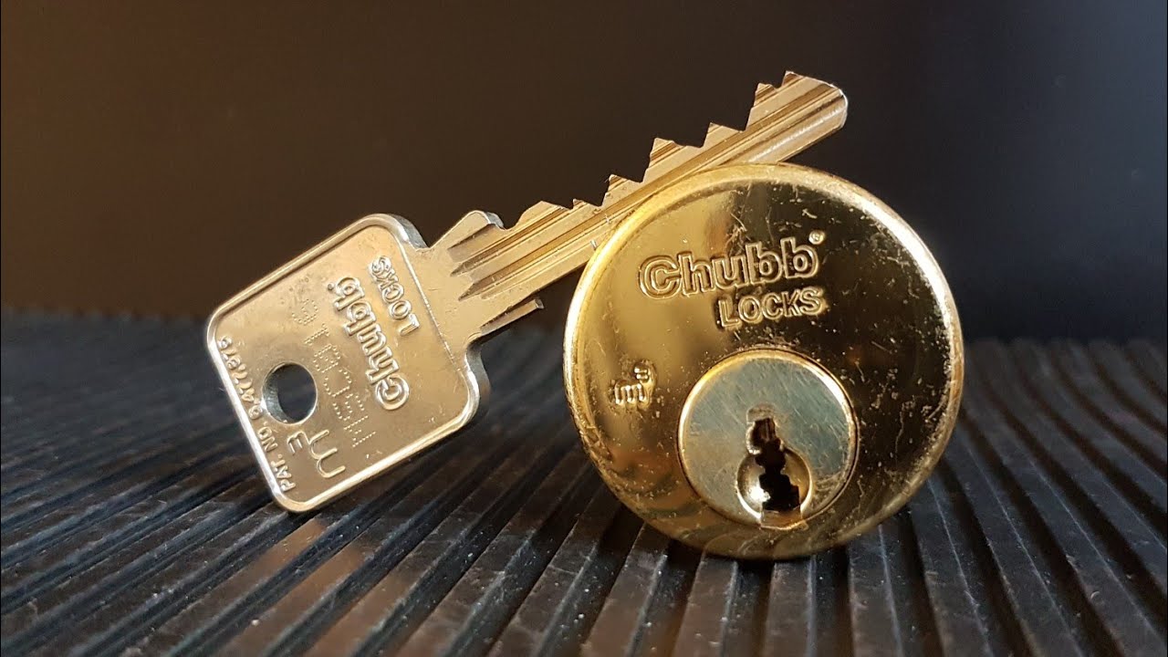 Chubb (Medeco) M3 brass rim cylinder picked and gutted