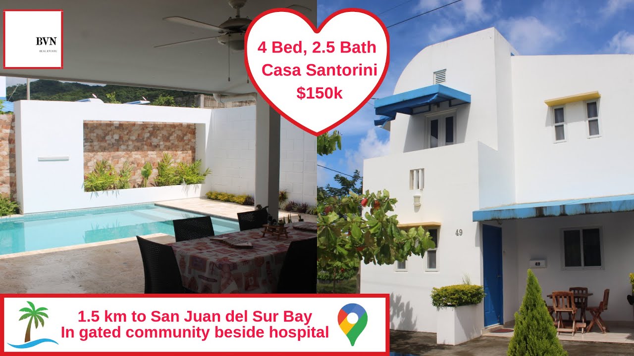 Casa Santorini | $150k USD | 4 Bed, 2.5Bath | BVN Realty | SJDS, Nicaragua | bvnica.com