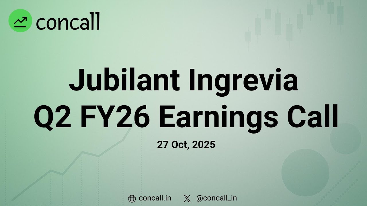 Jubilant Ingrevia Ltd Q2 FY26 Earnings Conference Call | Concall.in