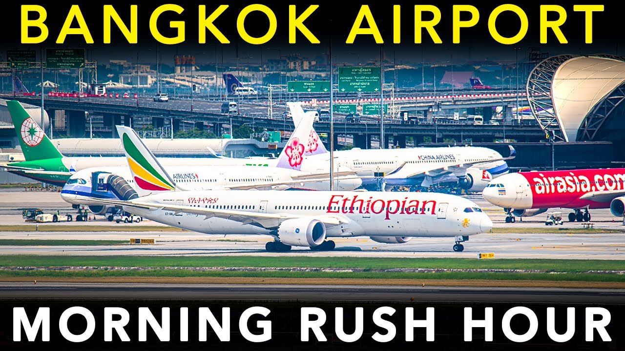 BANGKOK SUVARNABHUMI AIRPORT - Morning RUSH HOUR | Plane Spotting