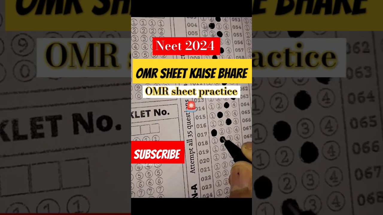 OMR sheet kaise bhare || Neet 2024