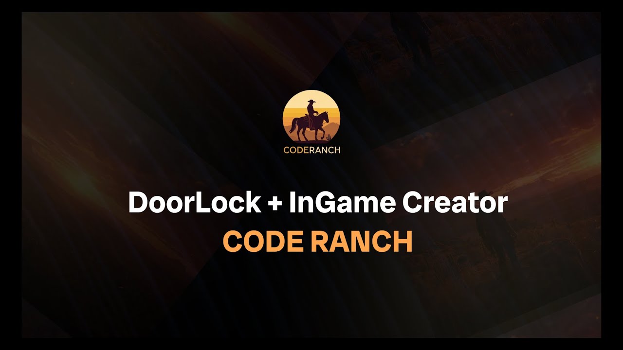CodeRanch DoorLock + InGame Creator | RedM | VORP + RSG | Door Creator | PIN + Keys + Lockpick