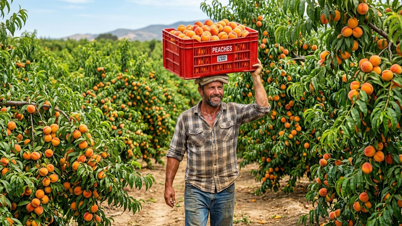 Inside a Mega Peach Farm Near the Jungle: From Rough Land to Truckloads of Perfect Peaches