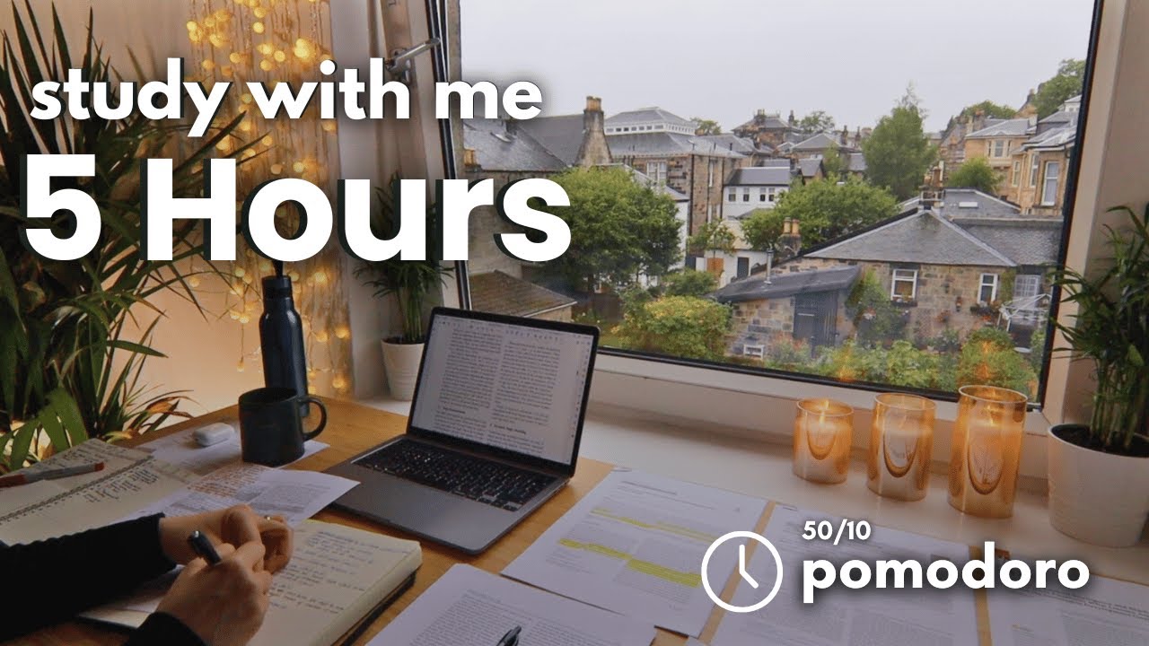 5 HOUR STUDY WITH ME | No Music, Background Noise, 50/10 Pomodoro with Merve