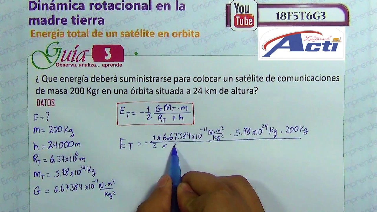 18F5T6G3 - ENERG&Iacute;A TOTAL DE UN SAT&Eacute;LITE EN &Oacute;RBITA
