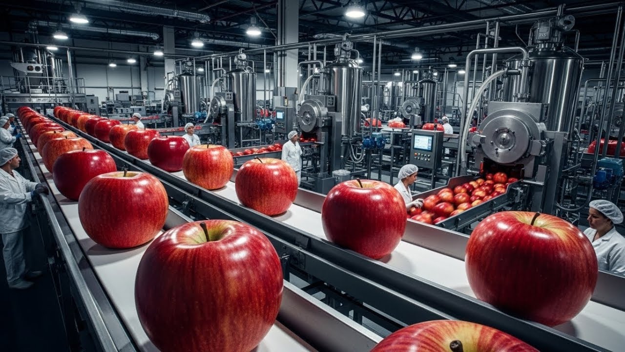 Inside a Modern Apple Juice Factory: From Fresh Apples to Perfect Bottled Juice (Full Process)