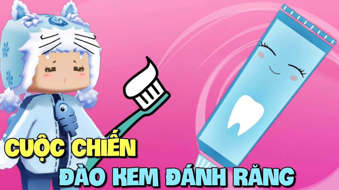 Cuộc chiến đào kem đánh răng trong Mini World | Mini Game | Meowpeo