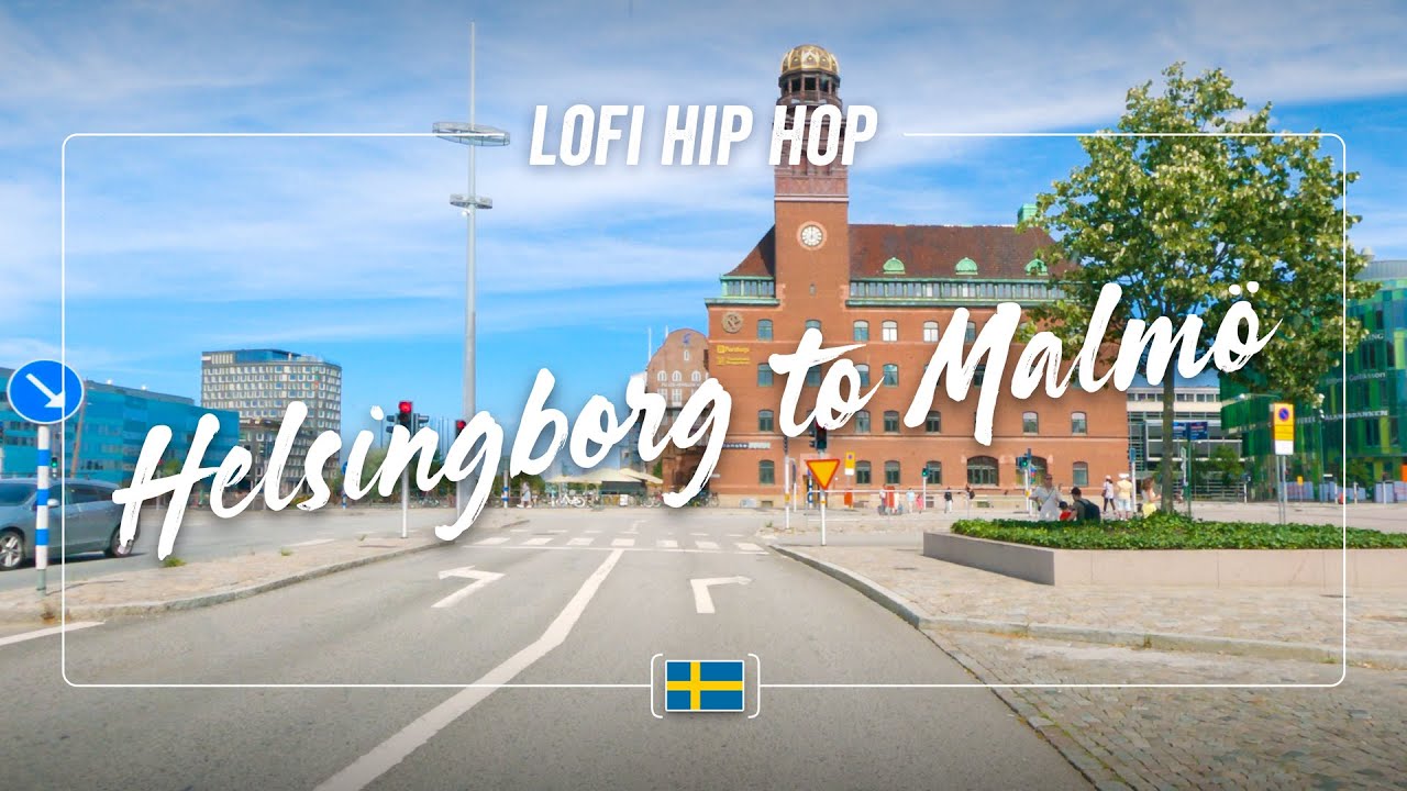 Driving in Sweden: Helsingborg to Malmö center | lofi hip hop mix | 4K