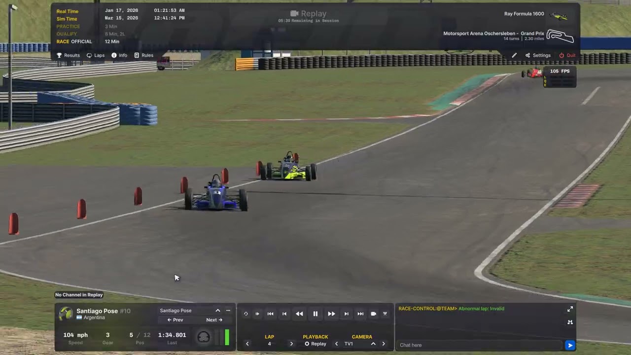 iRacing Rookies, last to first.