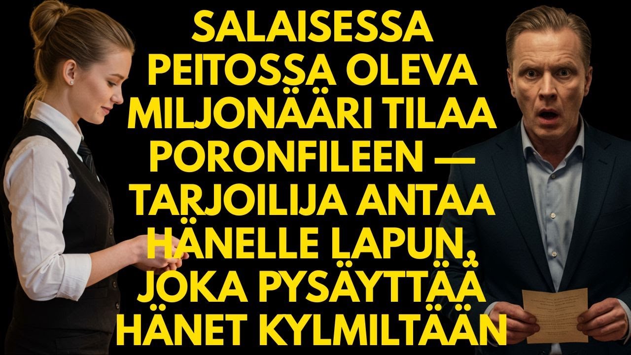 Naamioitunut miljonääri tilaa poronfileen — tarjoilijatar antaa lapun joka järkyttää hänet
