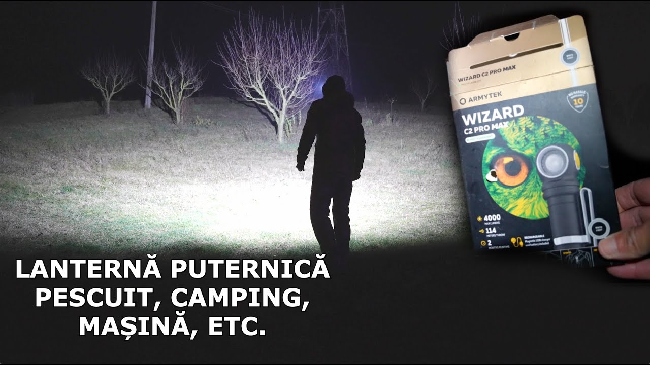 Lanterna Pescuit, camping, Masina, etc. Puternica - ARMYTEK WIZARD C2 PRO MAX