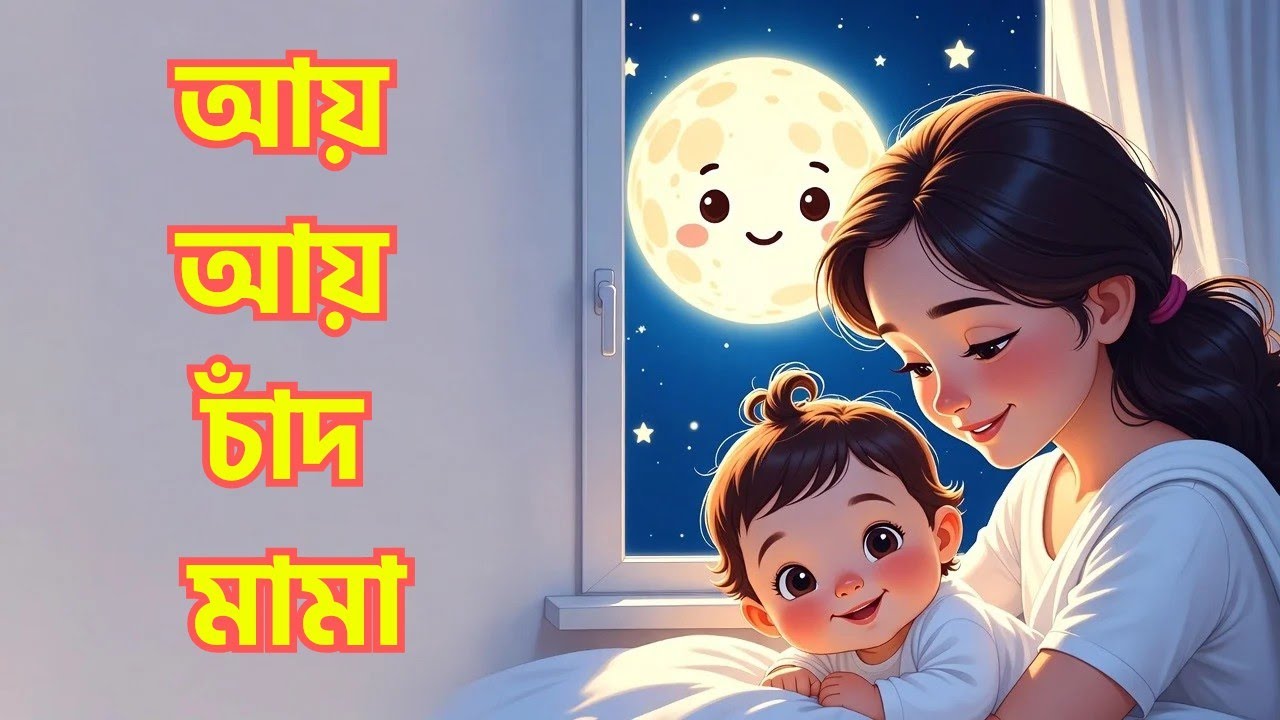 আয় আয় চাঁদ মামা 🌙 | বাংলা ছড়া গান | শিশুদের ঘুম পাড়ানি গান | Bangla Kids Rhyme#banglacartoon 