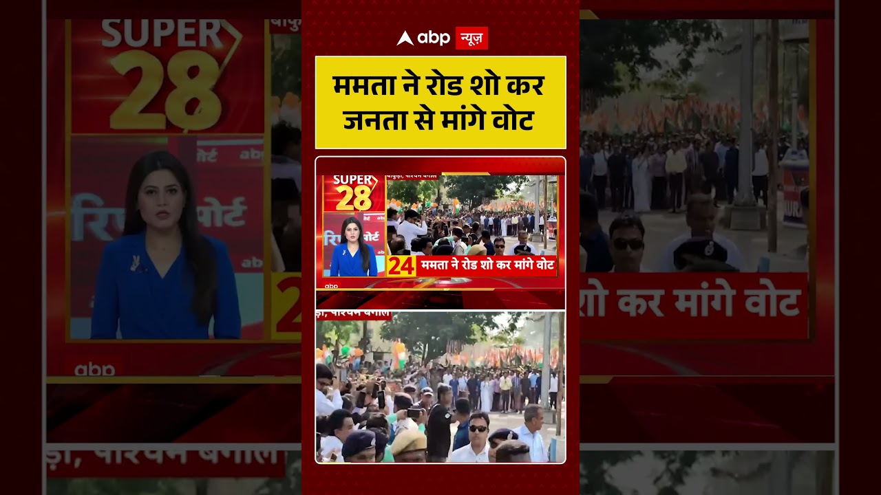 West Bengal Election: ममता ने रोड शो कर जनता से मांगे वोट | #shorts #tmcvsbjp #viralvideo #mamta
