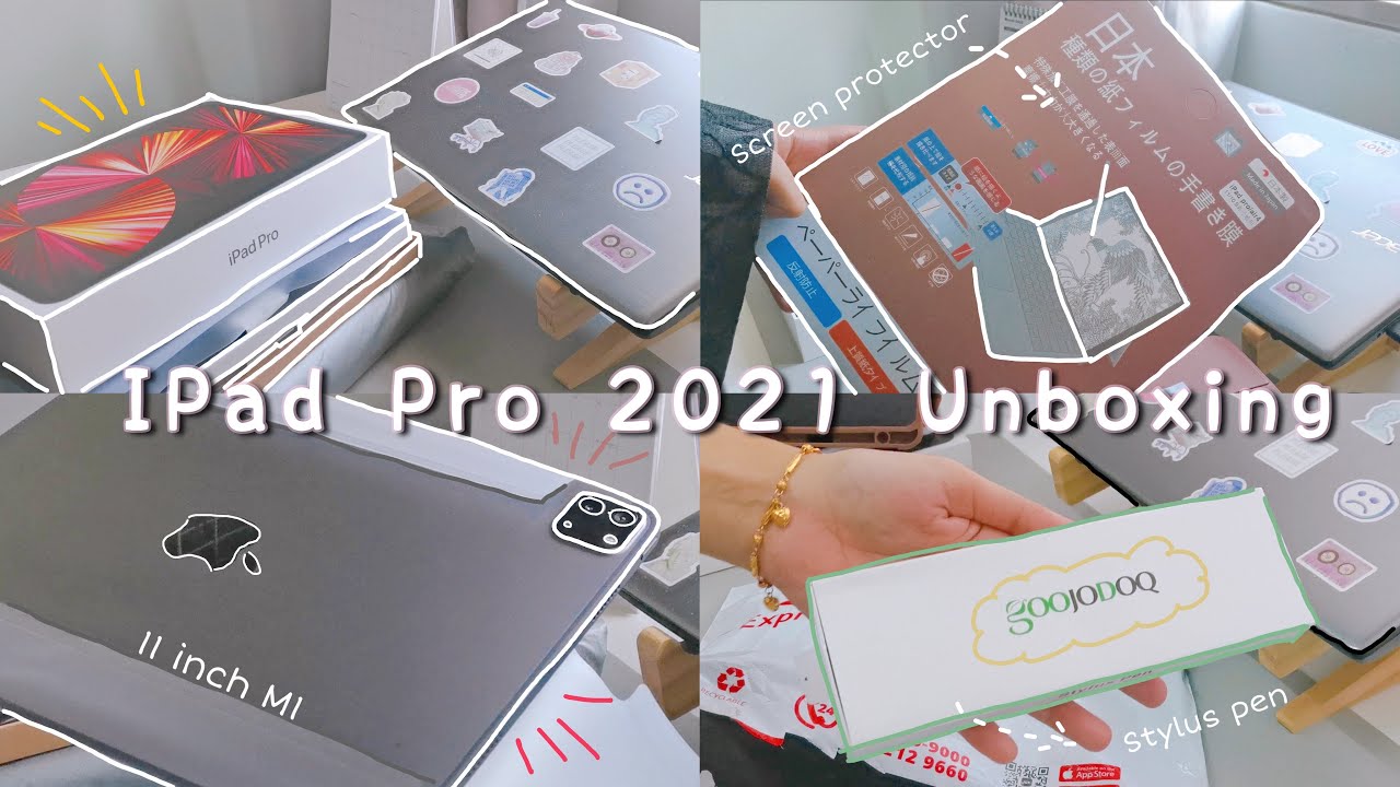 iPad Pro 11 M1 2021 | Unboxing 📦 + accessories ✨+ goojodoq 12th stylus pen ☁️