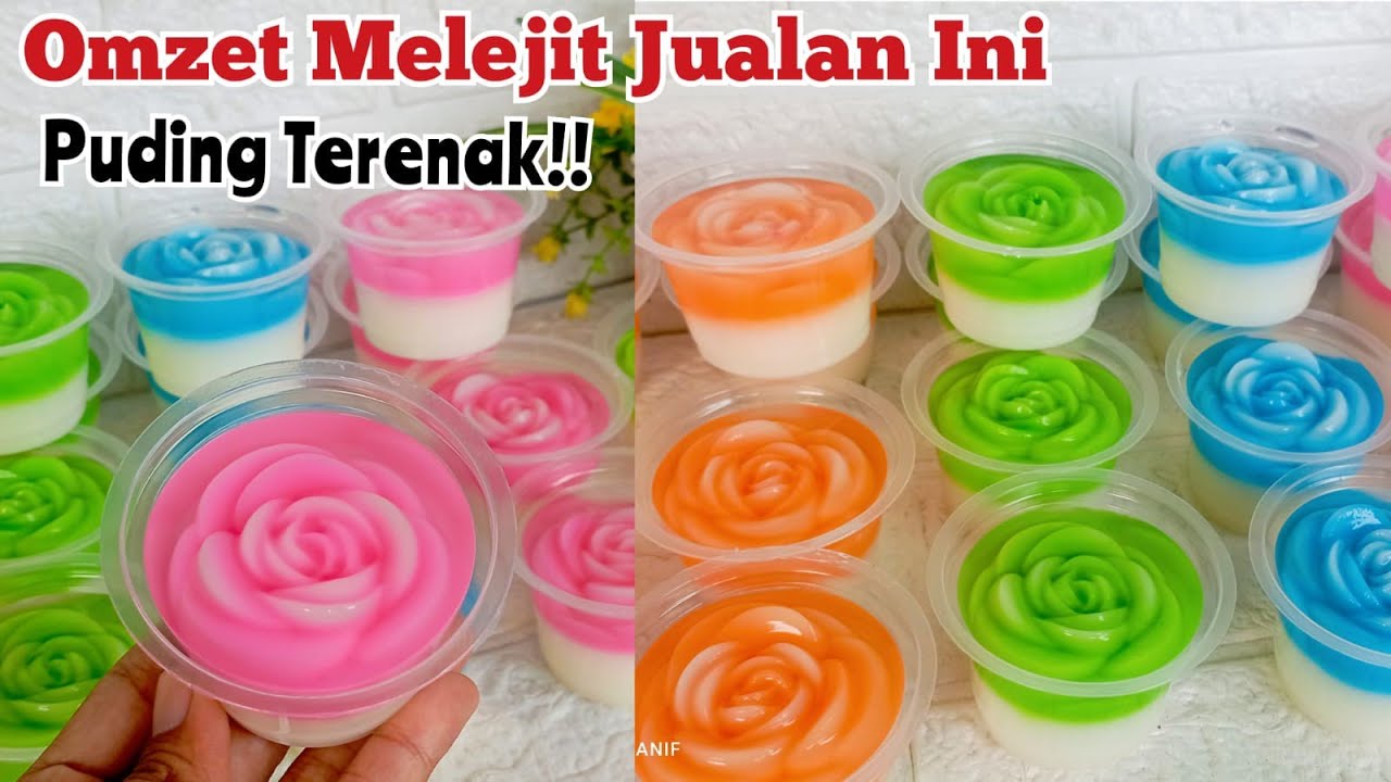 RESEP EKONOMIS‼️PUDING SUSU MAWAR KACA TERLARIS #pudding #reseppuding #viral #idejualan