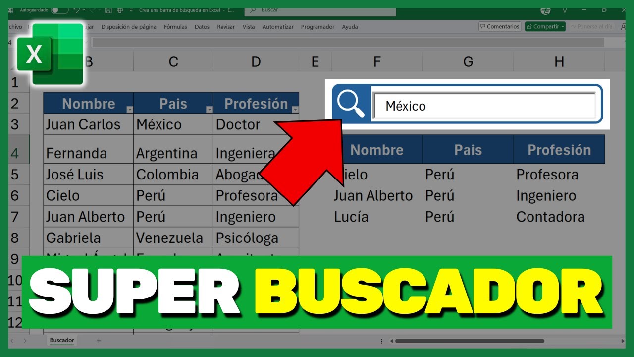 🔎Crea una BUSCADOR en Excel y Encuentra Datos al Instante⚡(Fácil y SIN Macro)