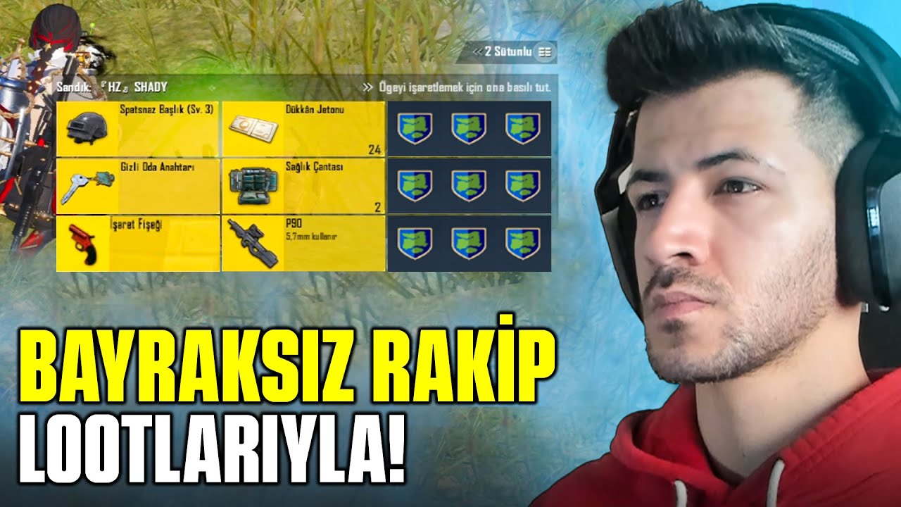 BAYRAKSIZ RAKİP LOOTLARIYLA WİN ALMAK?(P90 &Ccedil;IKTI) pubg mobile