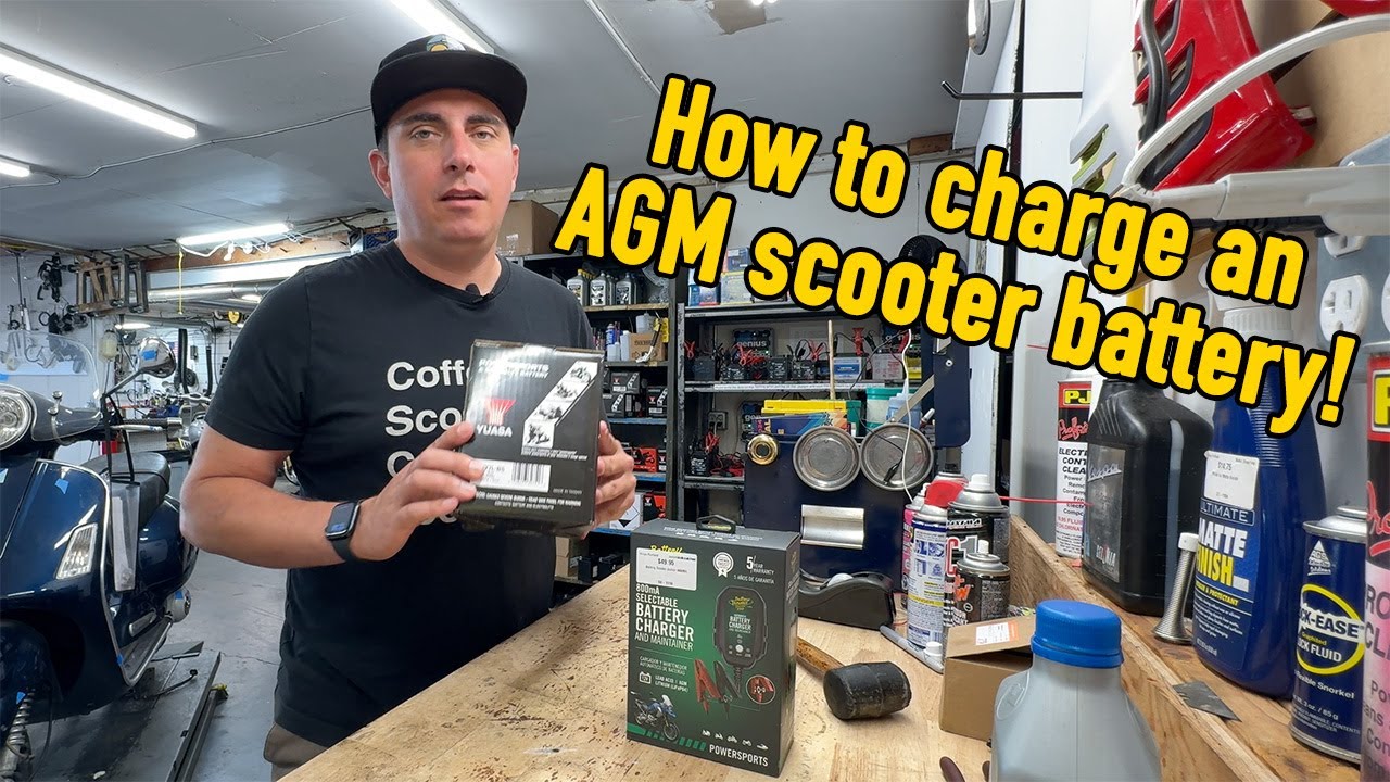 Dead battery? How to Charge a New AGM Battery for your Vespa, Piaggio, or Genuine Scooter.