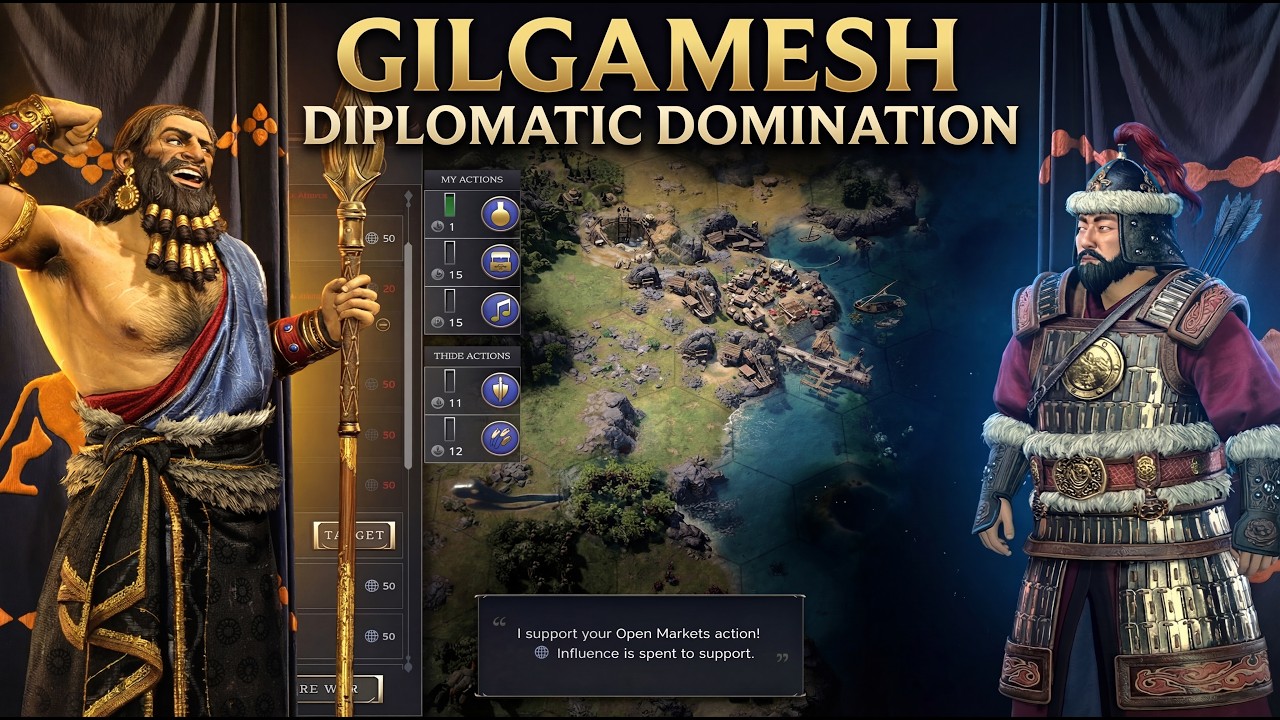 Civilization VII — Gilgamesh Achaemenid Persia | Diplomatic Conquest | No Commentary