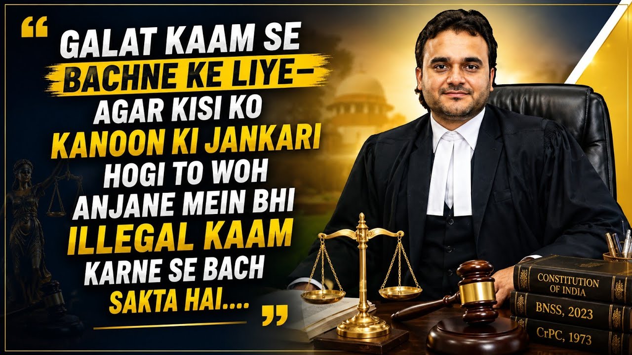  Agar kisi ko kanoon ki jankari hogi to woh anjane mein bhi illegal kaam karne se bach Sakta hai..