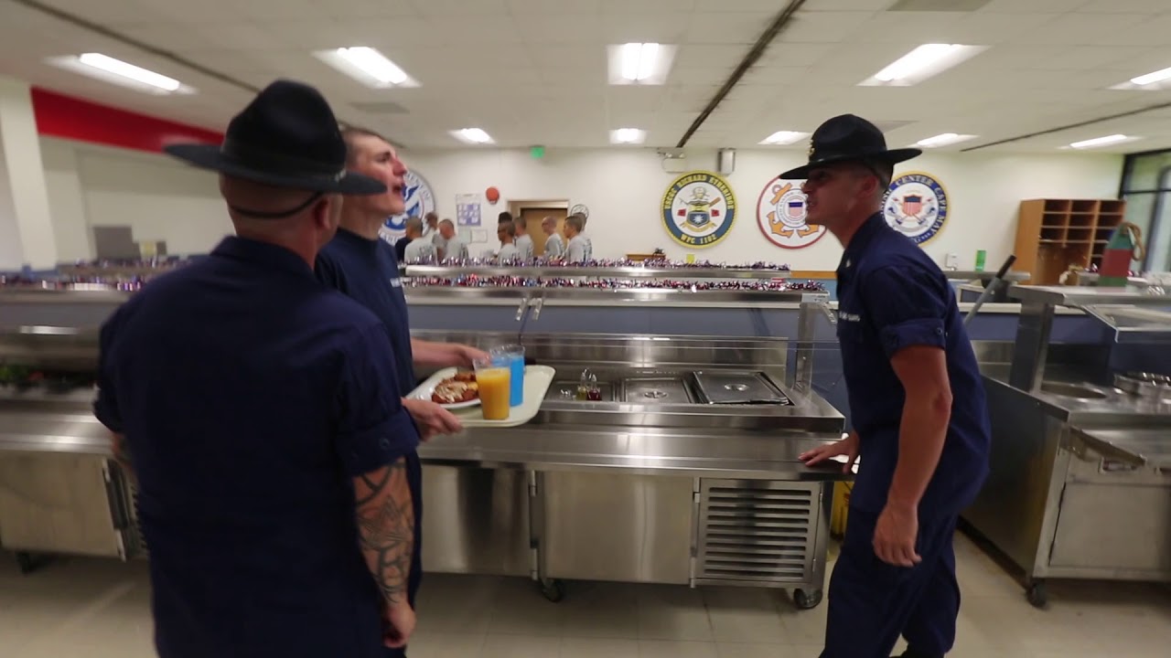 Clip: Mess hall at Coast Guard Training Center Cape May