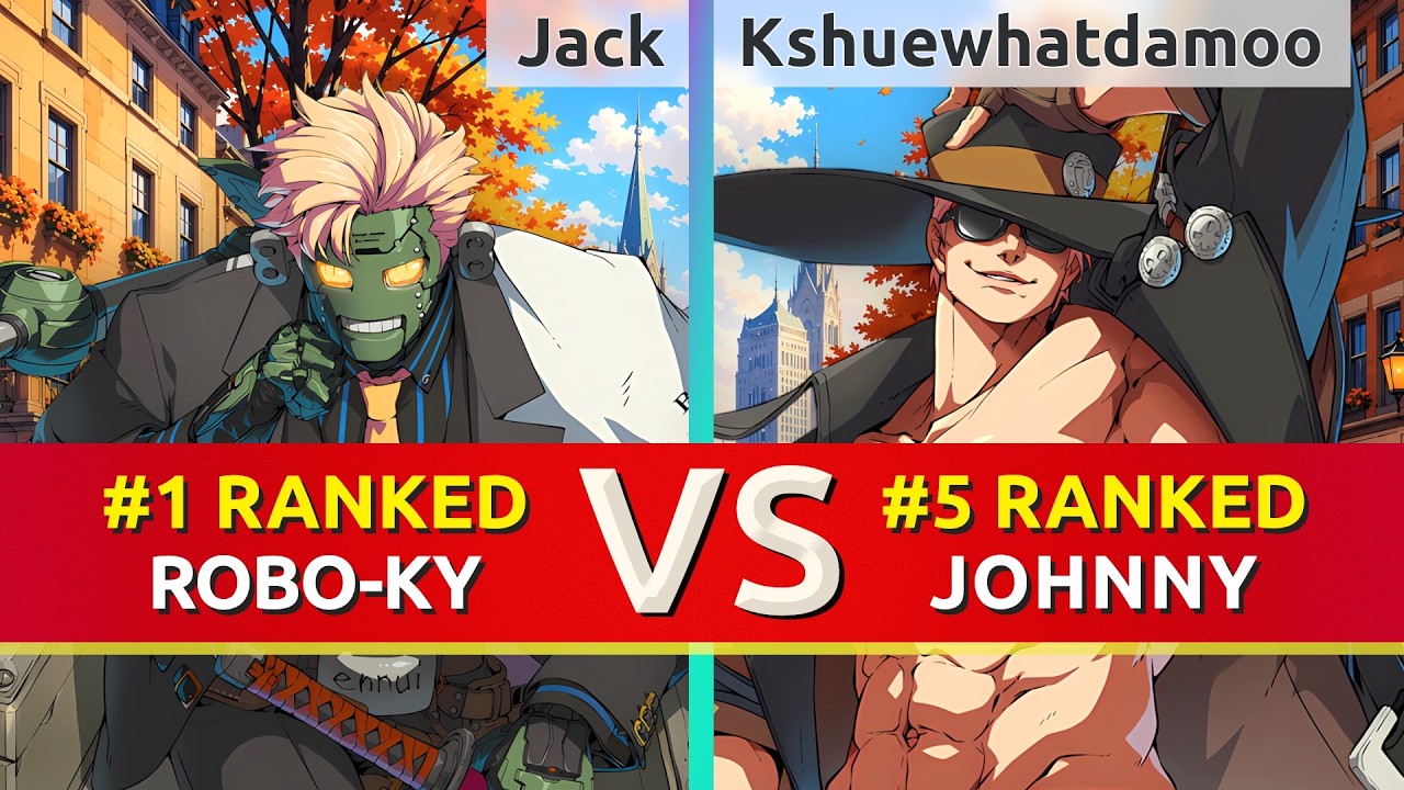 GGST ▰ Jack (#1 Ranked Robo-Ky) vs Kshuewhatdamoo (#5 Ranked Johnny). High Level Gameplay