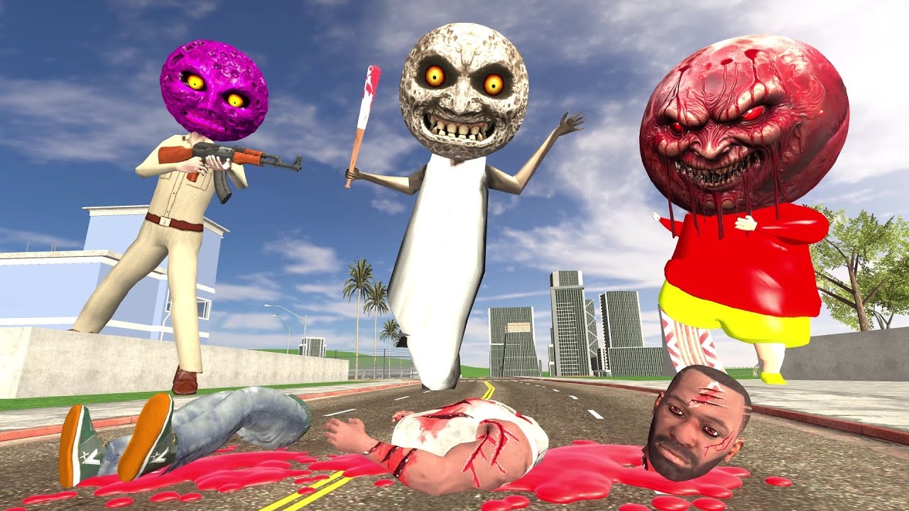 Franklin Save Shinchin & Granny & Police Man To Become Scary Moon in Indian Bike Driving 3D: