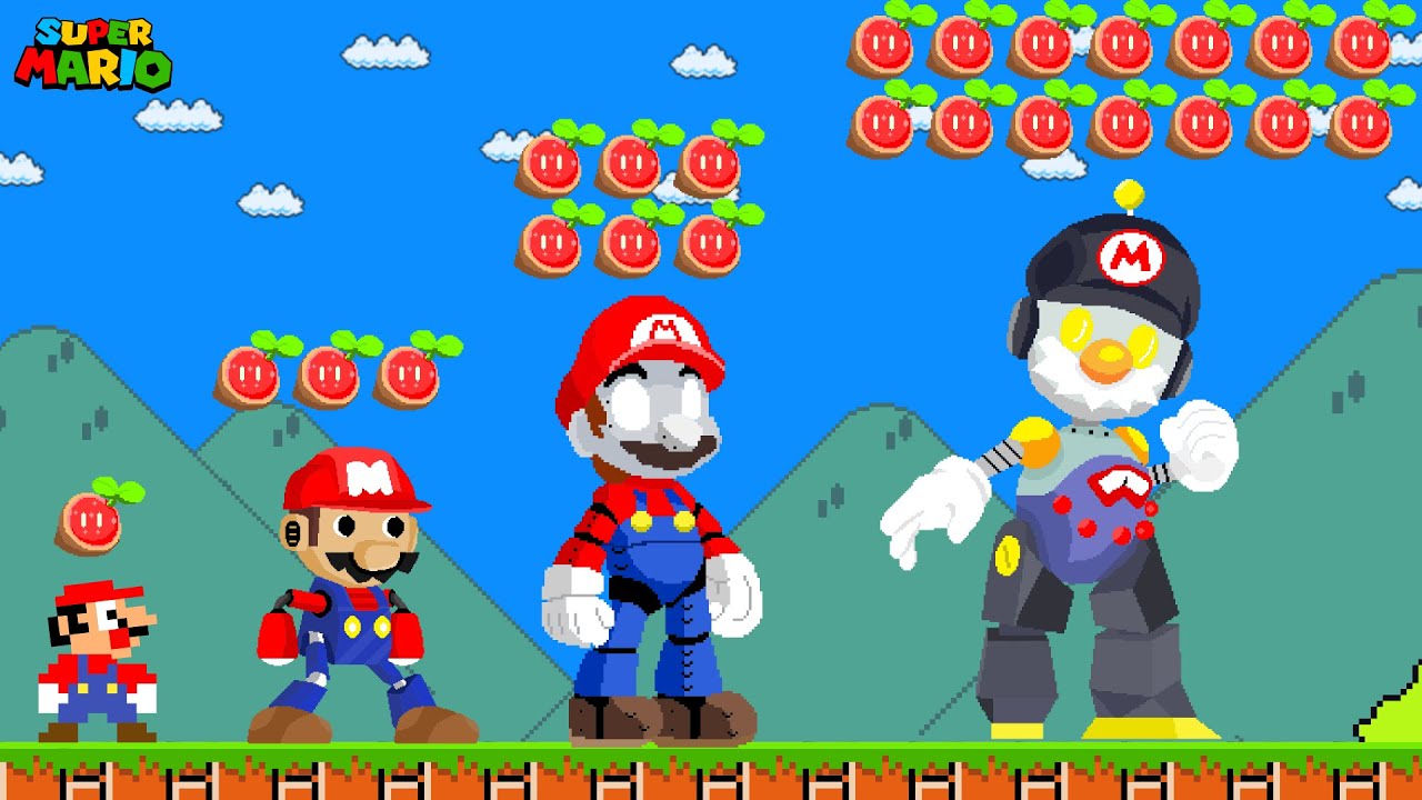 The Evolution of Mario Through Every Version with Many Red Seeds
