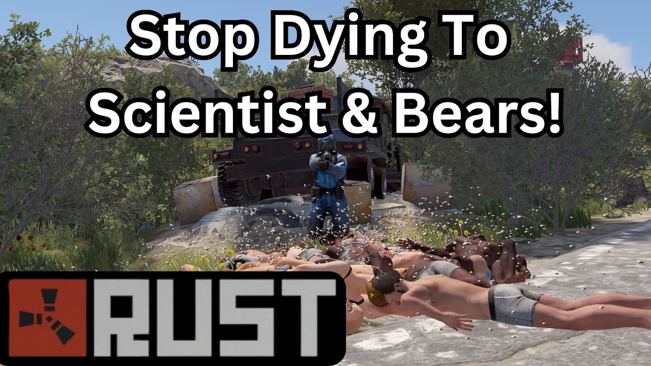 How To Kill Bear/Scientist With Primitive Gear! Rust Tips #1
