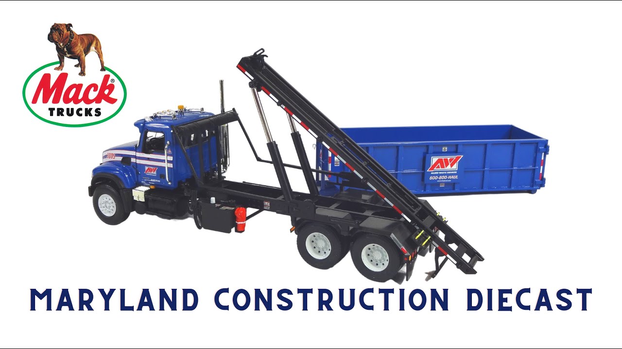 Mack Granite Roll Off Truck 1/34 Scale Diecast Model by First Gear Allied Waste